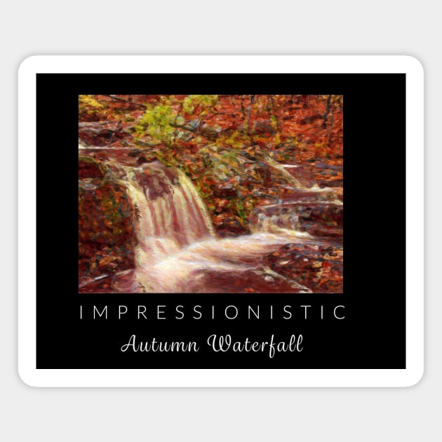 Autumn Waterfall Impressionism Magnet by ZoesPrints